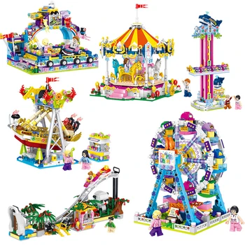 588 Buc+ Parc De Distracții Serie De Blocuri Loz Mini-Bloc Mega Construx Joc De Familie Jucărie De Învățământ Cadouri De Crăciun Pentru Copii 9