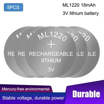 5PCS ML1220 Monedă Baterii 3V Mangan Li-ion Reîncărcabilă Baterie Buton Ceas Celule ML 1220 Înlocuiește CR1220 12