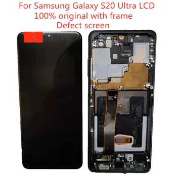 6.9 Inch Originale AMOLED Pentru Samsung Galaxy S20 Ultra LCD SM-G988 Cu Bezel Display Touch Screen Digitizer Cu Punct Negru 3