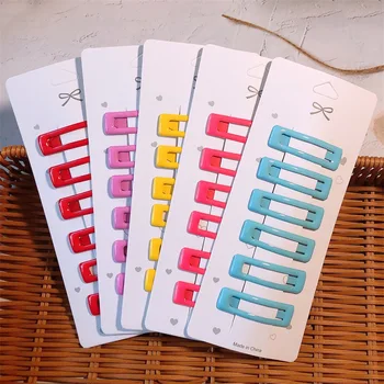 6 Buc de Moda pentru Copii Simple, Colorate Drăguț Picurare Ulei Geometrice Gol BB Clip coreeană Fată Dulce Copii Agrafe de par Accesorii de Par 14