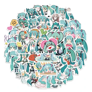 65 buc Janpan anima Hatsune Miku Autocolant Impermeabil Decor Notebook-uri de Bagaje Chitara Cana de Apa kawaiii Autocolant fata cadou 3