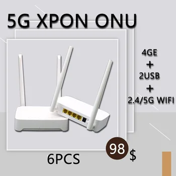 6PCS 5G XPON ONU ONT 4GE +2USB +2.4/5G WIFI Router AC Dual Band FTTH Modem de Fibră Optică GPON/EPON OLT Mâna a Doua, Fără Putere 10