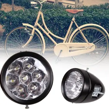 7 LED-uri de Metal Coajă de Biciclete Lumina Impermeabil Vintage bike Biciclete Fata Far Bicicleta Accesoriu 7