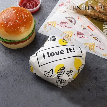 700 buc Ulei-dovada hârtie de ceară pentru produse alimentare ambalaj de hârtie Pâine de tip Sandwich Burger cu cartofi Prajiti Ambalaj Bicarbonat de Instrumente fast-food personalizate de aprovizionare 12