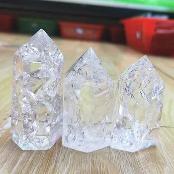 80g de Cristal bagheta Naturale de Cuarț alb crack halbă de Cristal clar izbucni Hexagonale Puncte turnul de Vindecare Decor Acasă