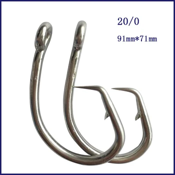 8pcs 20/0 Mustad Ton Cerc de Pescuit Cârlig din Oțel Inoxidabil Ton Cerc Cârlig de Pescuit Ghimpată Cârlig Pentru Pescuit 11