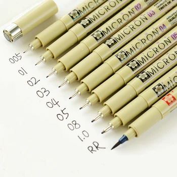 9 Bucată De Pigment Linie Pigma Pen Linie Fină Schiță Markeri De Diferite Sfat Negru Fineliner StylographsDrawing Pixuri Copic Furnizor 16