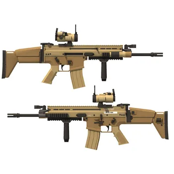 98 Cm, 1:1 FN Scar Sniper Rifle Emulational 3D DIY Hârtie Model de Carte de Clădire Set Jucarii Educative Model Militar de Construcții Jucărie