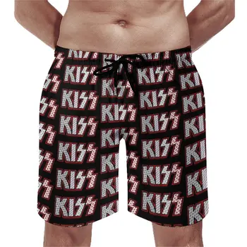 A Formatiei Kiss Fata Pantaloni Scurți De Bord Sărut Logo-Ul De Imprimare Plaja Pantaloni Scurti Hot Om Amuzant Vamale Trunchiuri De Înot De Dimensiuni Mari 5