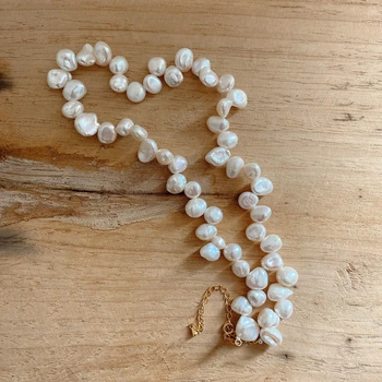 AAAA înaltă calitate naturale de apă dulce pearl colier pentru femei în stil Baroc Petale de bijuterii perla cravată colier