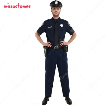 Adult Ofițer de Poliție Maneci Scurte Costum pentru Bărbați cu Pălărie 11