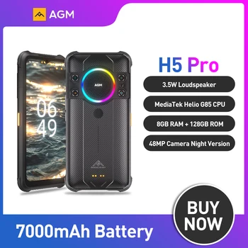 AGM H5 Pro Versiune Globală Versiunea de Noapte rezistent la apa Phone 8+128G Rugged Smartphone MTK G85 ,6.5