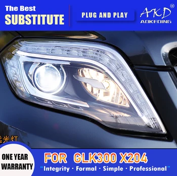 AKD Cap Lampa de Benz GLK260 Faruri LED 2012-2015 Faruri GLK200 X204 DRL Semnalizare faza lungă Angel Eye Proiector 11