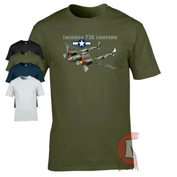 Al doilea RĂZBOI mondial US Air Force P38 Lightning Avioane de luptă T-Shirt. Premium Bumbac cu Maneci Scurte O-Neck Mens T Shirt Noi S-3XL
