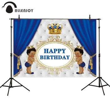 Allenjoy ziua fundal albastru regal cortina prințul moștenitor dus copilul nou-născut decor petrecere de fundal photophone photozone 5