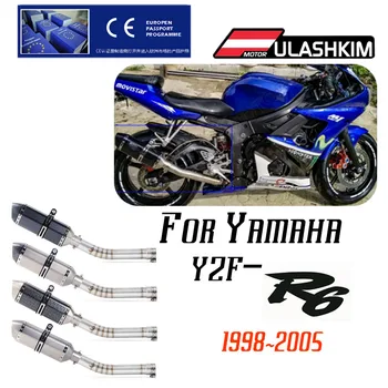 Aluneca Pe Motocicleta de Evacuare Pentru Yamaha YZF 600 YZF-R6 R6 1998-2005 Motocicleta de Evacuare de Evacuare toba de Eșapament din Față Mijloc Lik Țeavă