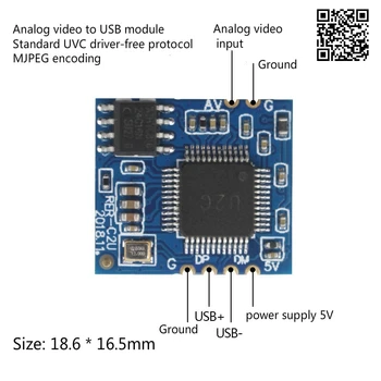Analogice AV Video pentru Digital aparat de Fotografiat USB Modul CVBS la Cip USB Driver UVC-gratuit 10