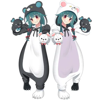 Anime Kuma Kuma Kuma Ursul Yuna Cosplay Costum Kigurumi Adult Unisex Pijamale Flanel Salopeta Pijamale Pijamale 14
