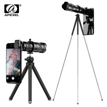 APEXEL HD 60x Teleobiectiv cu Zoom Monocular + Selfie Trepied pentru iPhone, Samsung si Alte Smartphone-uri de Călătorie de Vânătoare, Drumeții Sport 2
