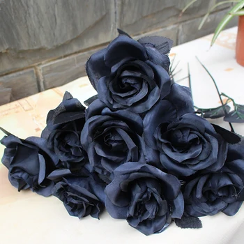 Artificiale de Trandafiri Negri Dahlia Ramură de Flori Reale Atinge Fals de Flori pentru Grădină Acasă Decor Floral de Nunta Decor Petrecere
