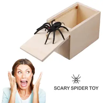 Ascunse Sperie Cutie de Păianjen din Lemn Glumă Amuzant Groază Gag în Cazul în Glumă-de Lemn Interesant de a Juca Truc Glumă Jucarii Cadou 14