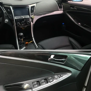 Auto-Styling 3D 5D Fibra de Carbon Auto Interior Consola centrala Culoare Schimbare de Turnare Decalcomanii Autocolant Pentru Hyundai sonata yf 8 2011-2014 4