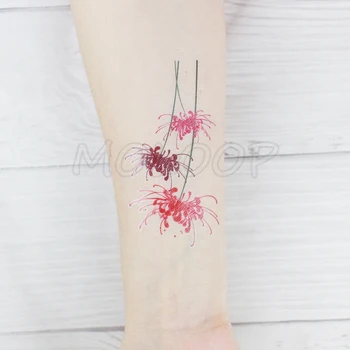 Autocolant tatuaj Temporar drăguț floare Păianjen Roșu șarpe Lily mici impermeabil Tatuaj fals flash parte Tatuaj pentru femei fata de copil 4 13