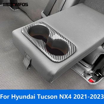 Bancheta din spate Suport pahare Pentru autoturism Hyundai Tucson NX4 2021 2022 2023 Fibra de Carbon, Sticla de Apa Decorare Autocolant Accesorii Styling Auto 4