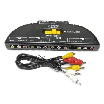 Banggood 4 În 1 iesire AV RCA Casetă de Comutare AV Audio Semnal Video Switcher Splitter 4 Way Selector cu Cablu RCA Pentru DVD, VCD TV 3
