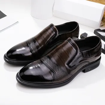 Barbati Casual Pantofi din Piele Slip-on de Afaceri Uzura Formale Casual Design de Brand Cap Rotund Moale Confortabil Om Mocasini 11