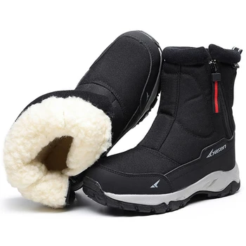 Barbati cizme de iarna din 2022 barbati pantofi de iarna cizme de zapada impermeabile, non-alunecare gros de blană cizme calde de -40 de grade 7