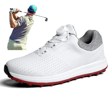Brand Barbati Pantofi De Golf Clasic Siret Rapid Confortabil Mens Sport De Golf, Adidași Alb-Negru De Dimensiuni Mari 40-47 Mens Formatori 5