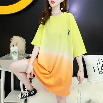 Bumbac Tricou Femei Casual de Vara cu Maneci Scurte Topuri Streetwear Print Supradimensionat Tie Dye Feminin de Bază Tricou Harajuku Teuri PD041 16