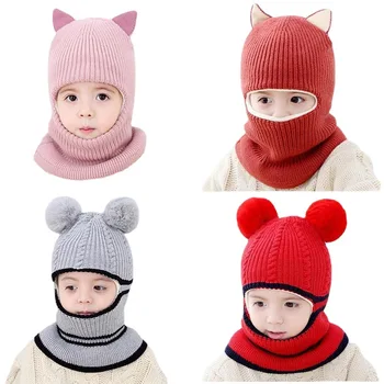 Băieți Și Fete Pălărie pentru Copii Plus Catifea Capota Copilul Grosime Folie de Cald Eșarfă de 2-5 Ani Copii se Confruntă cu Capac 2021 Toamna Iarna 16