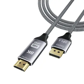 CableDeconn DisplayPort la HDMI 1.4 2.1 8K Cablu Convertor 8K@30Hz 4K@120Hz Direcționale 1.8 M 16