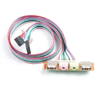 Cablu de Alimentare Adaptor USB 2 PC Caz de 6,8 CM Panou Frontal USB Port Audio Microfon Casti Cablu PCB Înlocuirea Port Cabluri 3