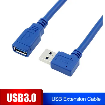 Cablu de Extensie USB de 90 de Grade Unghi Drept și Unghi Stâng de sex Masculin la Feminin 1FT USB 3.0 de Tip a extinde 0,3 M pentru PC, laptop