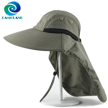 CAMOLAD Mens Găleată Pălării Cu Gat Lambou Vara Pălărie de Soare Pentru Femei Lung Margine Largă de Pescuit Capace în aer liber, Protectie UV Drumeții Pălărie 5