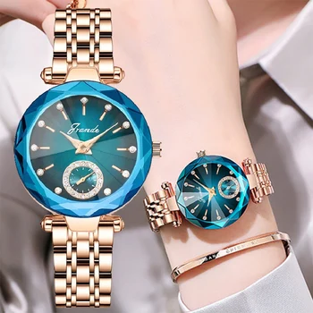 Ceas de lux Femei a Crescut de Aur de Foraj de Apă Ceas pentru Femei Bijuterii Femei Oră Casual Doamnelor Cuarț Ceasuri de mana 12