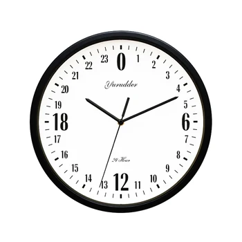 Cele mai noi 24 de Ore Dial Design de 12 Inch Cadru de Metal Moda Moderne Decorative ceas de Perete Rotund 4