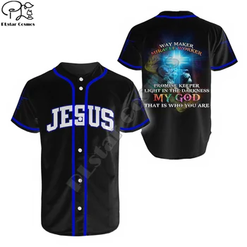 Christian Copil Al lui Dumnezeu, Mântuitorului nostru Iisus Leu Retro Tatuaj 3DPrint Vara Baseball Tricouri Tricou Amuzant Casual Unisex Mâneci Scurte X4 11
