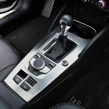 CNORICARC din Otel Inoxidabil schimbatorul de Viteze Capacul Panoului Ornamental Pentru toate modelele Audi A3 8V 2014-16 Interior Cotiera Centrală Cana de Apa Cadru Autocolant 9