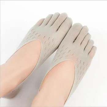 Compresie Sosete pentru Femei Șosete Tep Ortopedice Ultra Low Cut Linie cu Gel Tab Respirabil Nailon Atletic Cinci Degetul Ciorapi