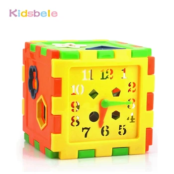 Construirea Modelului Kituri Din Plastic Jucării&Hobby-Uri Colorate De Învățământ Caramida Jucării Pentru Copii Kid Box Învăța Timp Forma Preșcolar Copil Jucărie