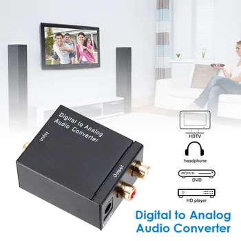 Convertor Audio Digital Fibra Optica Toslink Ușor Amplificator Ușor Transportă Coaxial la Analog RCA R/L Decodor 5