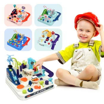 Copii De Curse Feroviare Mașină De Jucărie Set De Aventura Joc De Masă Învățământ Montessori Mecanice Interactive Pista De Tren Jucărie Pentru Băieți Și Fete Cadouri 4