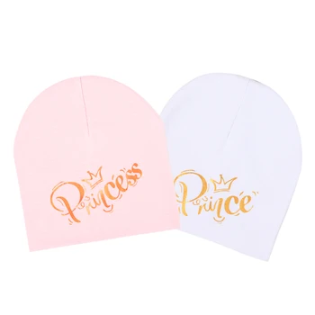 Copii Moda De Aur Scrisoare Printesa Prinț Moștenitor Bumbac Beanie Hat Pentru Copii Fete Băieți Capace De Nou-Născut Capota 15