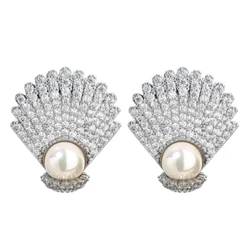 Coreea style moda temperament petrecere de nunta micro-set pearl zircon cercei femei/fete dulci, romantice bijuterii earringsER-603