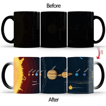 Creative sistem solar Decolorarea cani BSKT-204,Personalizate de Birou cana de Cafea cu Lapte,Schimbare de Culoare Cana cani Surprins Cadou 6