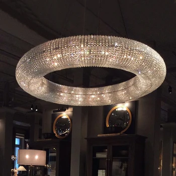 Cristal de lux Living Candelabru Inel de CONDUS de Hotel Modern de Inginerie Decorative de Lumină Nordic Lampa de Simplu
